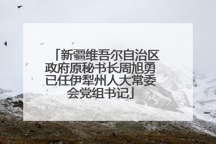 新疆维吾尔自治区政府原秘书长周旭勇已任伊犁州人大常委会党组书记