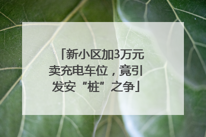 新小区加3万元卖充电车位，竟引发安“桩”之争