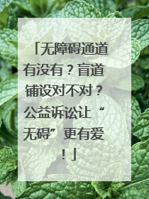 无障碍通道有没有？盲道铺设对不对？公益诉讼让“无碍”更有爱！