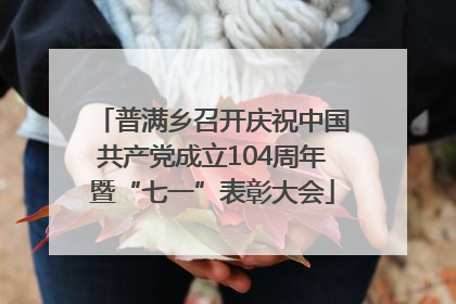 普满乡召开庆祝中国共产党成立104周年暨“七一”表彰大会
