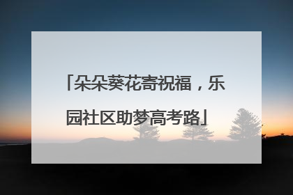 朵朵葵花寄祝福，乐园社区助梦高考路