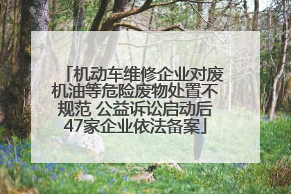机动车维修企业对废机油等危险废物处置不规范 公益诉讼启动后47家企业依法备案