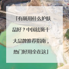 有斑用什么护肤品好？中国祛斑十大品牌推荐指南，热门好用全在这