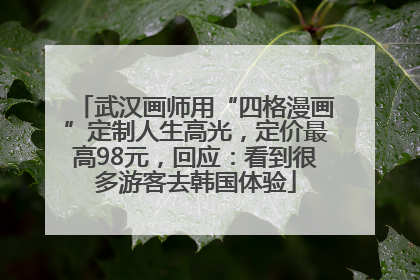 武汉画师用“四格漫画”定制人生高光，定价最高98元，回应：看到很多游客去韩国体验