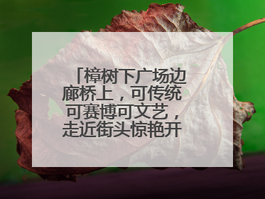 樟树下广场边廊桥上，可传统可赛博可文艺，走近街头惊艳开嗓的音乐人