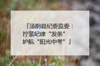 汤阴县纪委监委：拧紧纪律“发条” 护航“阳光中考”