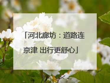 河北廊坊：道路连京津 出行更舒心