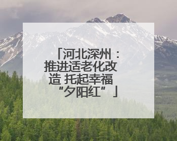 河北深州：推进适老化改造 托起幸福“夕阳红”