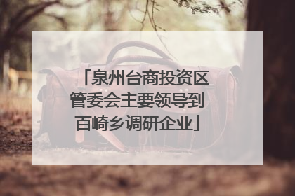 泉州台商投资区管委会主要领导到百崎乡调研企业