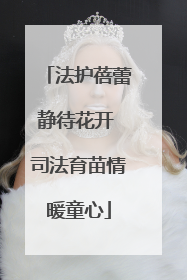 法护蓓蕾静待花开 司法育苗情暖童心