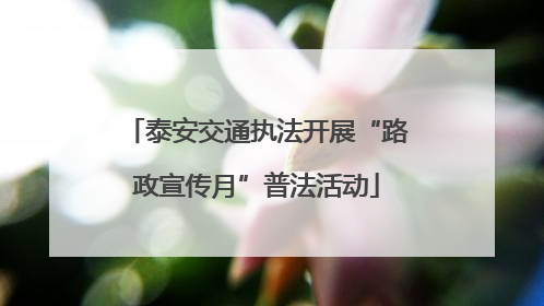 泰安交通执法开展“路政宣传月”普法活动