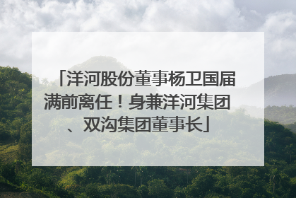 洋河股份董事杨卫国届满前离任！身兼洋河集团、双沟集团董事长