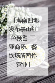 海南四地发布暴雨红色预警 三亚商场、餐饮场所暂停营业