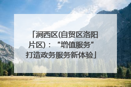 涧西区(自贸区洛阳片区)：“增值服务”打造政务服务新体验