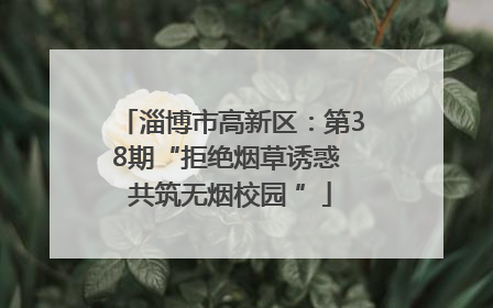 淄博市高新区：第38期“拒绝烟草诱惑 共筑无烟校园 ”