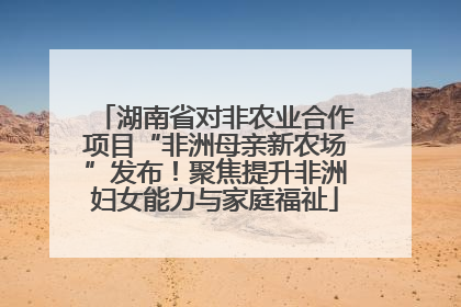 湖南省对非农业合作项目“非洲母亲新农场”发布！聚焦提升非洲妇女能力与家庭福祉