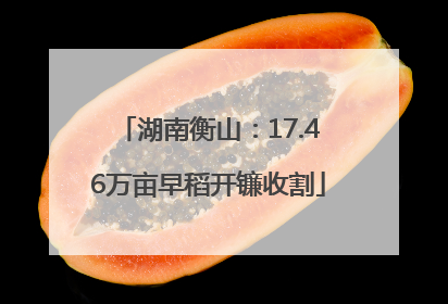 湖南衡山：17.46万亩早稻开镰收割