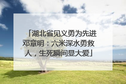 湖北省见义勇为先进邓章明：六米深水勇救人，生死瞬间显大爱