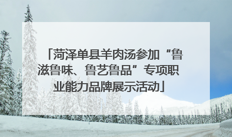 菏泽单县羊肉汤参加“鲁滋鲁味、鲁艺鲁品”专项职业能力品牌展示活动