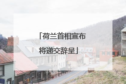 荷兰首相宣布将递交辞呈