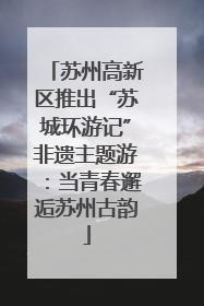 苏州高新区推出“苏城环游记”非遗主题游：当青春邂逅苏州古韵