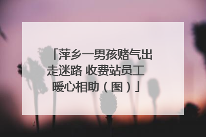 萍乡一男孩赌气出走迷路 收费站员工暖心相助（图）