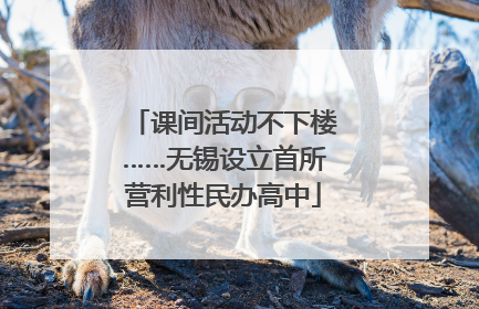 课间活动不下楼……无锡设立首所营利性民办高中