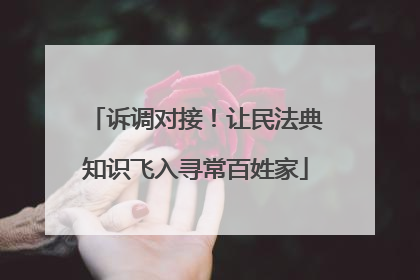 诉调对接！让民法典知识飞入寻常百姓家