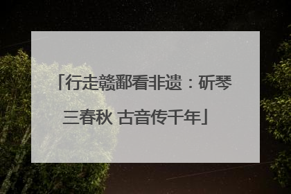 行走赣鄱看非遗：斫琴三春秋 古音传千年