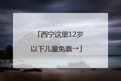 西宁这里12岁以下儿童免票→