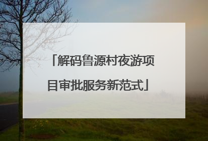 解码鲁源村夜游项目审批服务新范式