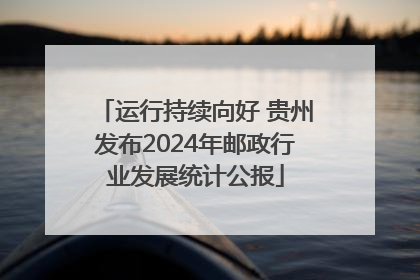 运行持续向好 贵州发布2024年邮政行业发展统计公报