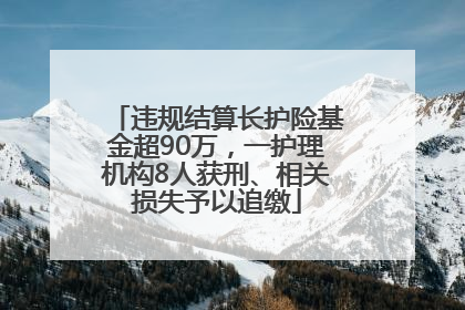 违规结算长护险基金超90万，一护理机构8人获刑、相关损失予以追缴