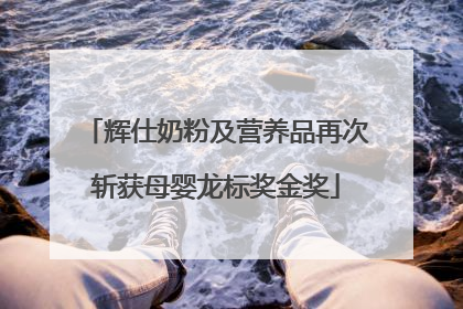 辉仕奶粉及营养品再次斩获母婴龙标奖金奖