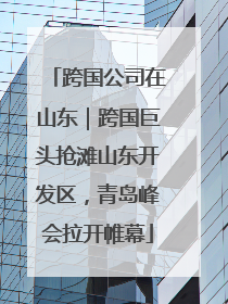 跨国公司在山东｜跨国巨头抢滩山东开发区，青岛峰会拉开帷幕