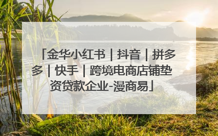 金华小红书｜抖音｜拼多多｜快手｜跨境电商店铺垫资贷款企业-漫商易