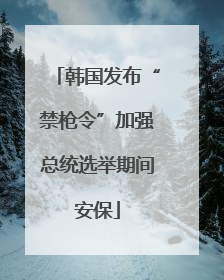 韩国发布“禁枪令”加强总统选举期间安保