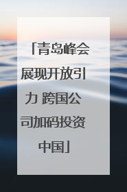 青岛峰会展现开放引力 跨国公司加码投资中国