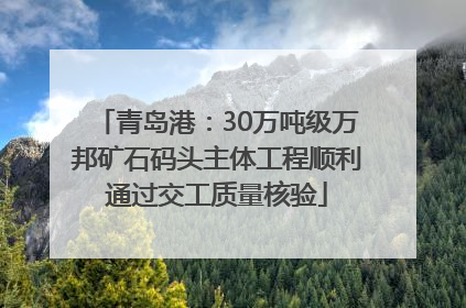 青岛港：30万吨级万邦矿石码头主体工程顺利通过交工质量核验