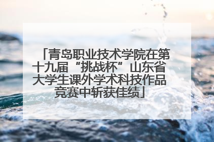 青岛职业技术学院在第十九届“挑战杯”山东省大学生课外学术科技作品竞赛中斩获佳绩