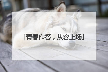 青春作答，从容上场