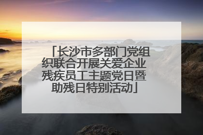长沙市多部门党组织联合开展关爱企业残疾员工主题党日暨助残日特别活动