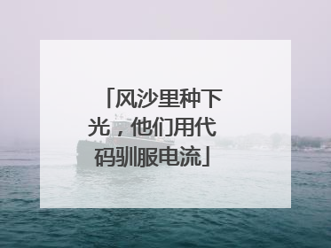 风沙里种下光，他们用代码驯服电流
