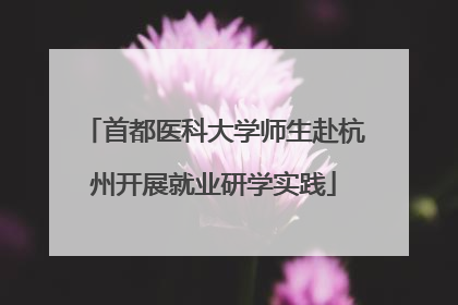 首都医科大学师生赴杭州开展就业研学实践