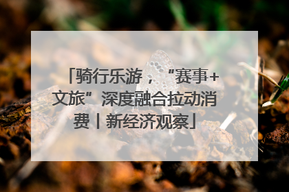 骑行乐游，“赛事+文旅”深度融合拉动消费丨新经济观察