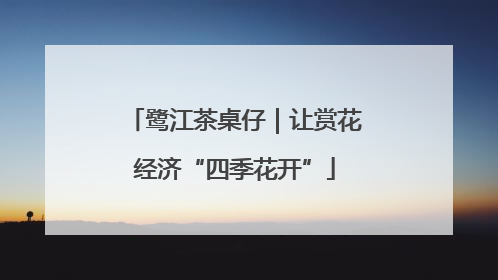 鹭江茶桌仔｜让赏花经济“四季花开”