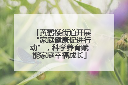 黄鹤楼街道开展“家庭健康促进行动”，科学养育赋能家庭幸福成长