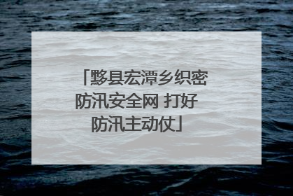 黟县宏潭乡织密防汛安全网 打好防汛主动仗