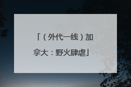 （外代一线）加拿大：野火肆虐