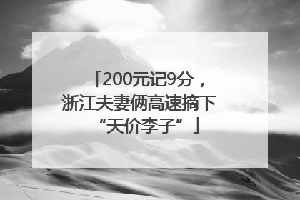 200元记9分，浙江夫妻俩高速摘下“天价李子”